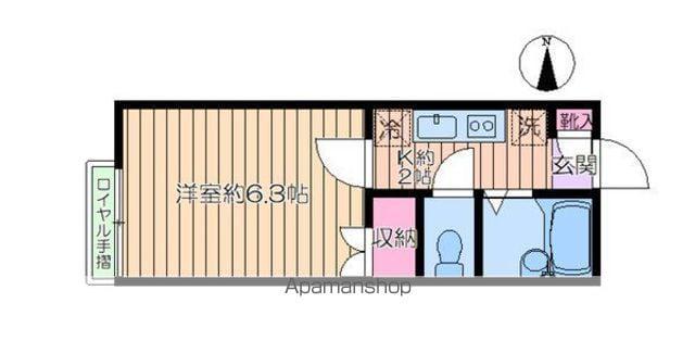 パークステュディオ(1K/1階)の間取り写真