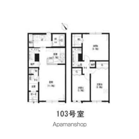 ルミエール太平2—4Ⅱ(3LDK/1階)の間取り写真