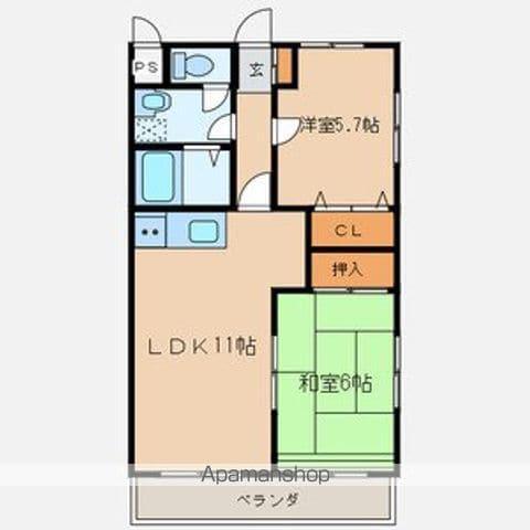 レイクランド1(2LDK/1階)の間取り写真