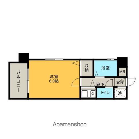 エステート・モア・大名(1K/3階)の間取り写真