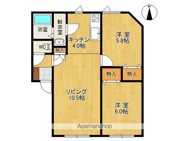 オーセントⅠ(2LDK/1階)の間取り写真