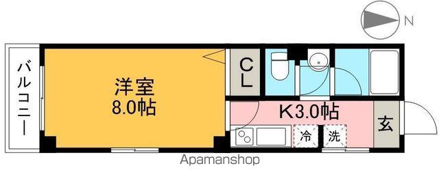 スカイハイツⅠ(1K/3階)の間取り写真