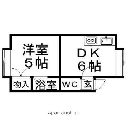 ドリームハウスⅡ(ワンルーム/2階)の間取り写真