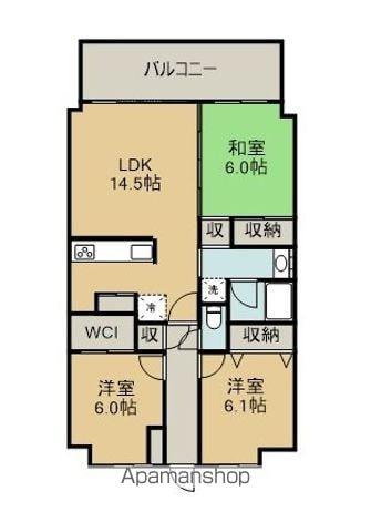 アルファスマート丸亀城西(3LDK/2階)の間取り写真