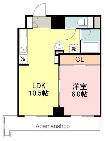 平和マンション北仙台(1LDK/3階)の間取り写真