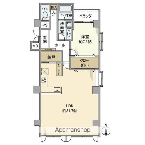 ハイツサンライズ(1LDK/6階)の間取り写真