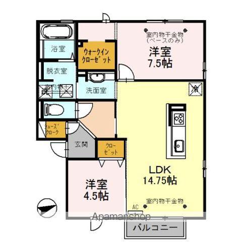 LAGO ラーゴ(2LDK/2階)の間取り写真