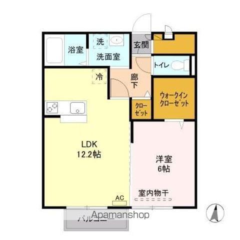 グランラヴィール(1LDK/2階)の間取り写真