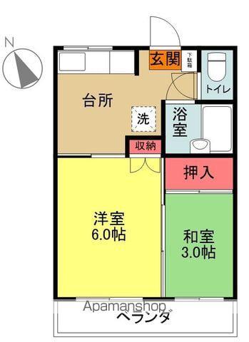 第2ハイツ八ツ坂(2K/2階)の間取り写真