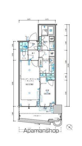 パークタワー勝どき ミッド棟(1LDK/11階)の間取り写真