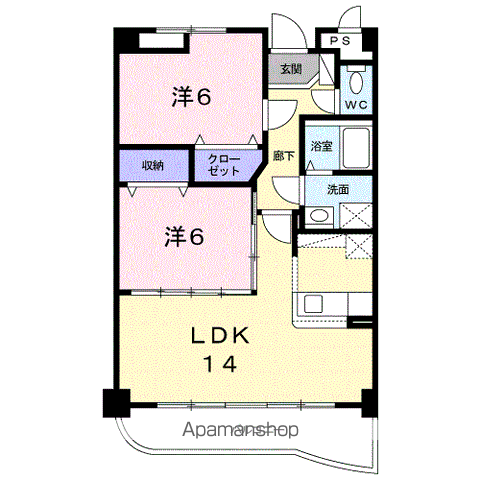アルカンシェル(2LDK/3階)の間取り写真