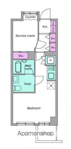 レジディア六本木檜町公園(1LDK/1階)の間取り写真