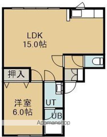 リバーサイド(1LDK/2階)の間取り写真