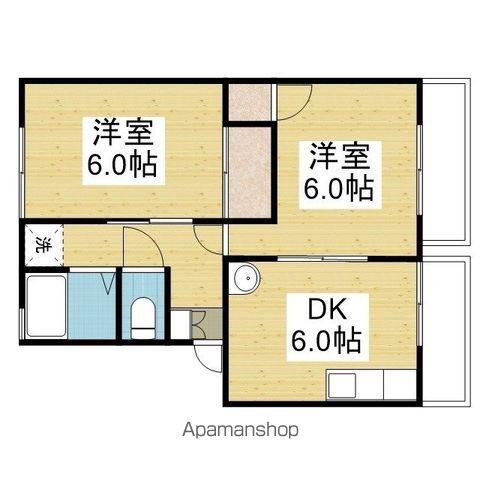 セゾン西岡(2DK/2階)の間取り写真