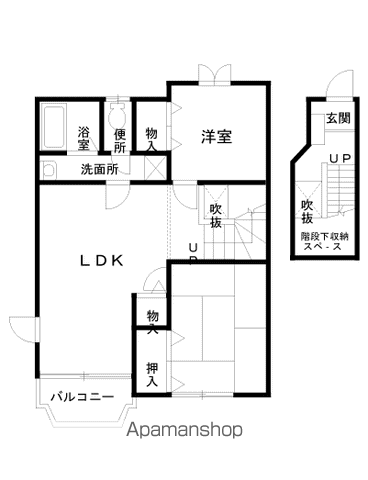 カラジューム雅A(2LDK/2階)の間取り写真