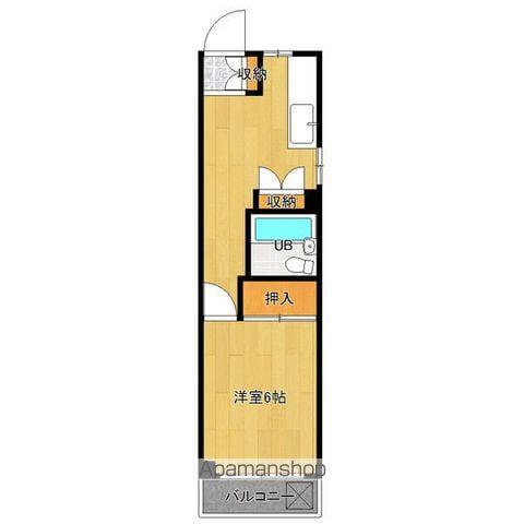 西里ハイツ(1DK/2階)の間取り写真