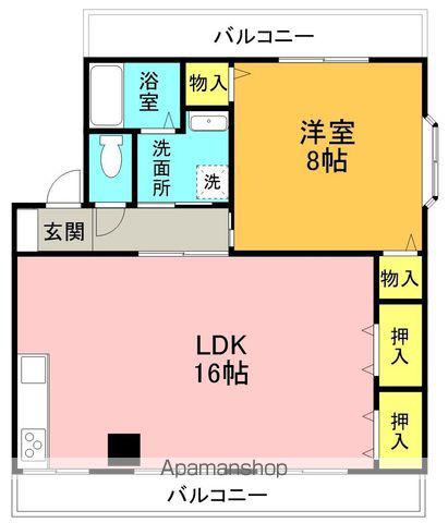 グリーンハイツ(1LDK/4階)の間取り写真