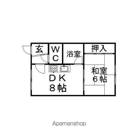千寿マンション(1DK/2階)の間取り写真