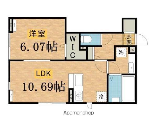 グランコート西八王子(1LDK/1階)の間取り写真
