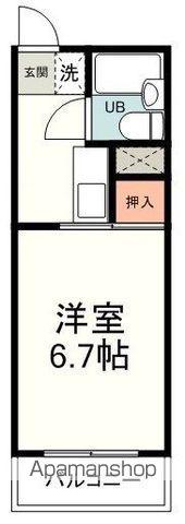 プレジール青葉(1K/1階)の間取り写真