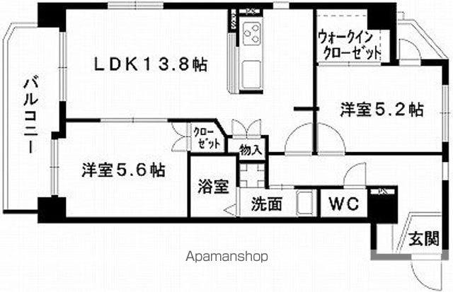 E-ネスト武蔵塚駅前(2LDK/3階)の間取り写真