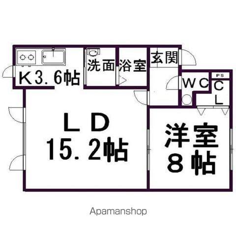 グリーン・パル1(1LDK/1階)の間取り写真