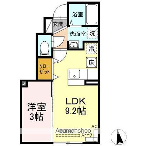 ルグラン桂木(1LDK/1階)の間取り写真
