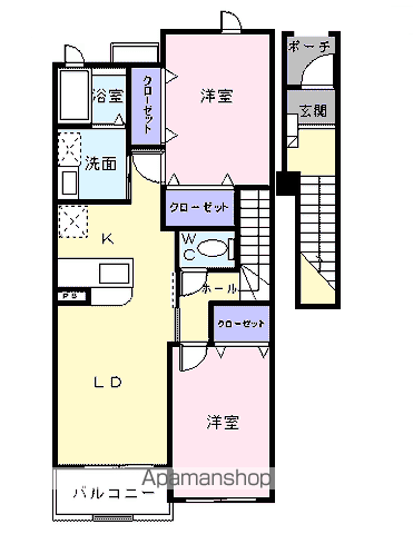 メリディオⅠ番館(2LDK/2階)の間取り写真