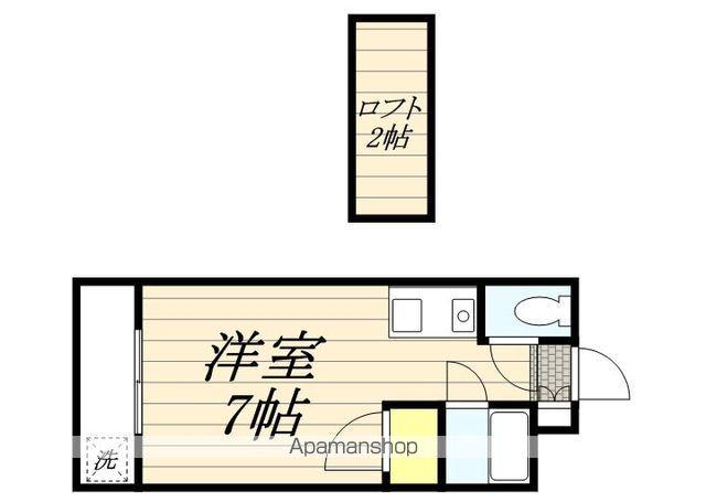 プラザ九大前2(ワンルーム/2階)の間取り写真