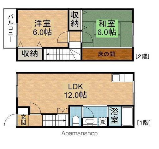 グランディール(2LDK/1階)の間取り写真