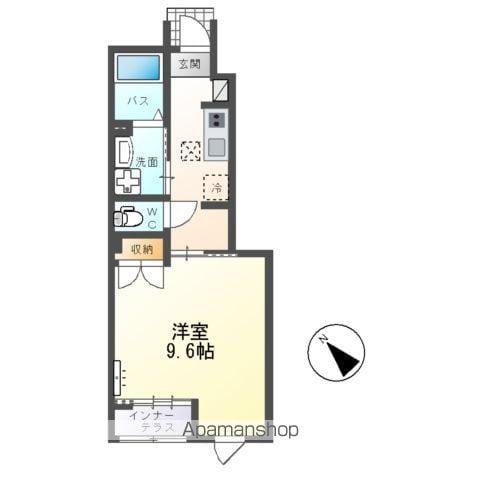 スカイハイムⅡ(1K/1階)の間取り写真