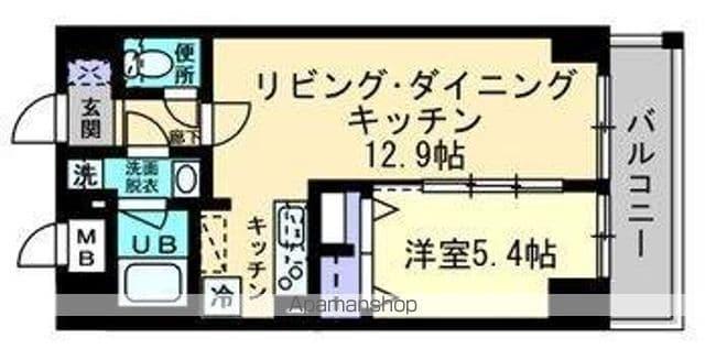 アンパレ内町(1LDK/2階)の間取り写真