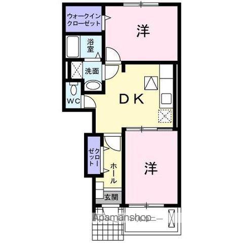 フリーデ(2DK/1階)の間取り写真