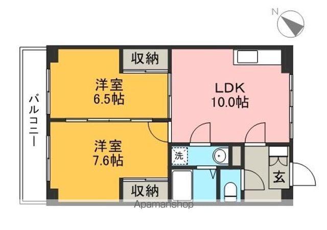とさでん交通後免線 舟戸駅 徒歩6分 11階建 築33年(2LDK/10階)の間取り写真