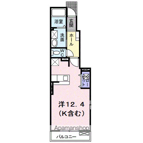 サンリットハウスⅣ(ワンルーム/1階)の間取り写真