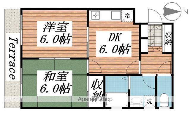 CASA CHICA(2DK/1階)の間取り写真