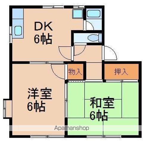 コーポ京のゆきわ(2DK/1階)の間取り写真