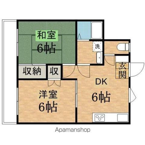 ペアヒル高幡2(2DK/2階)の間取り写真