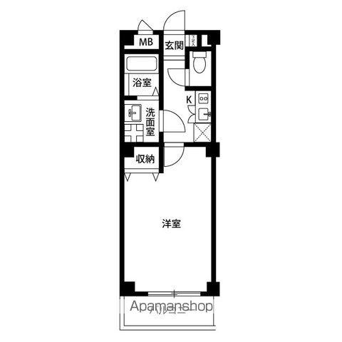 アンプルールフェールロワイヤル(1K/3階)の間取り写真