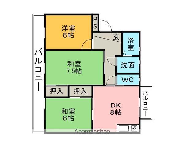 ボナールYATA(3DK/4階)の間取り写真