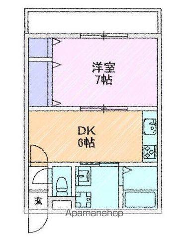 コファネット(1DK/1階)の間取り写真