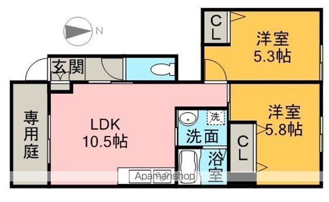 レジデンス萩生(2LDK/1階)の間取り写真