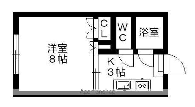 ウエストサイドハイツ1(1K/2階)の間取り写真