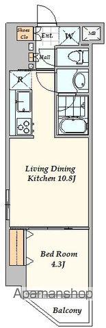 BUENA VISTA代々木(1LDK/4階)の間取り写真