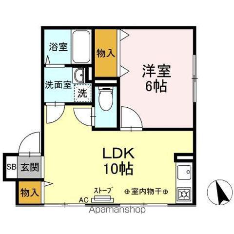 ファイン大野(1LDK/2階)の間取り写真