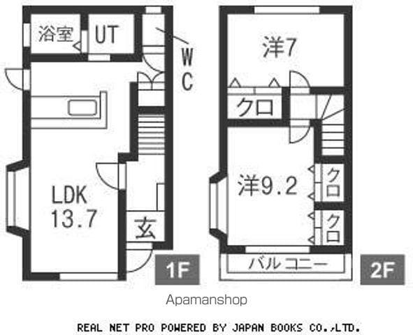 プロヴァンス・ドミール E棟(2LDK/1階)の間取り写真