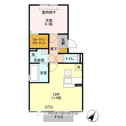 シャトレー明神(1LDK/1階)の間取り写真