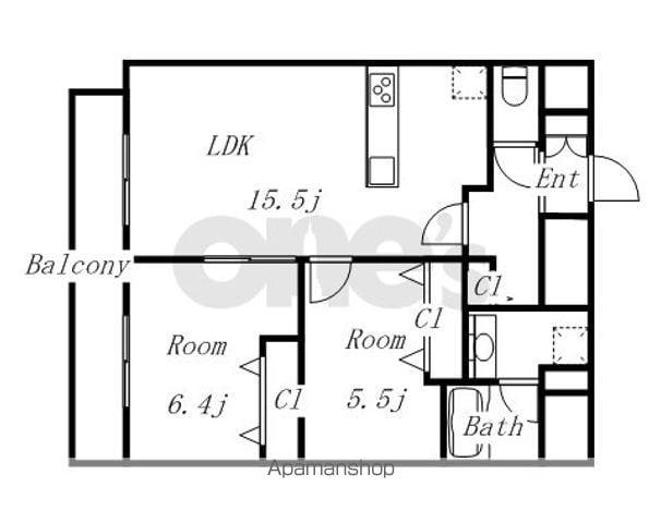 グランルクレ新栄イースト(2LDK/10階)の間取り写真