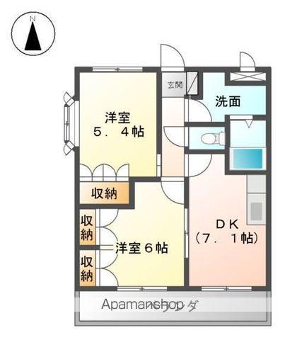 サンシャイン・コーダ(2DK/2階)の間取り写真