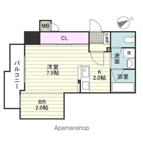 フォンスタワー南林寺(1K/4階)の間取り写真